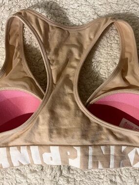 Victoria's Secret Beige and Pink Racerback Sports Bra